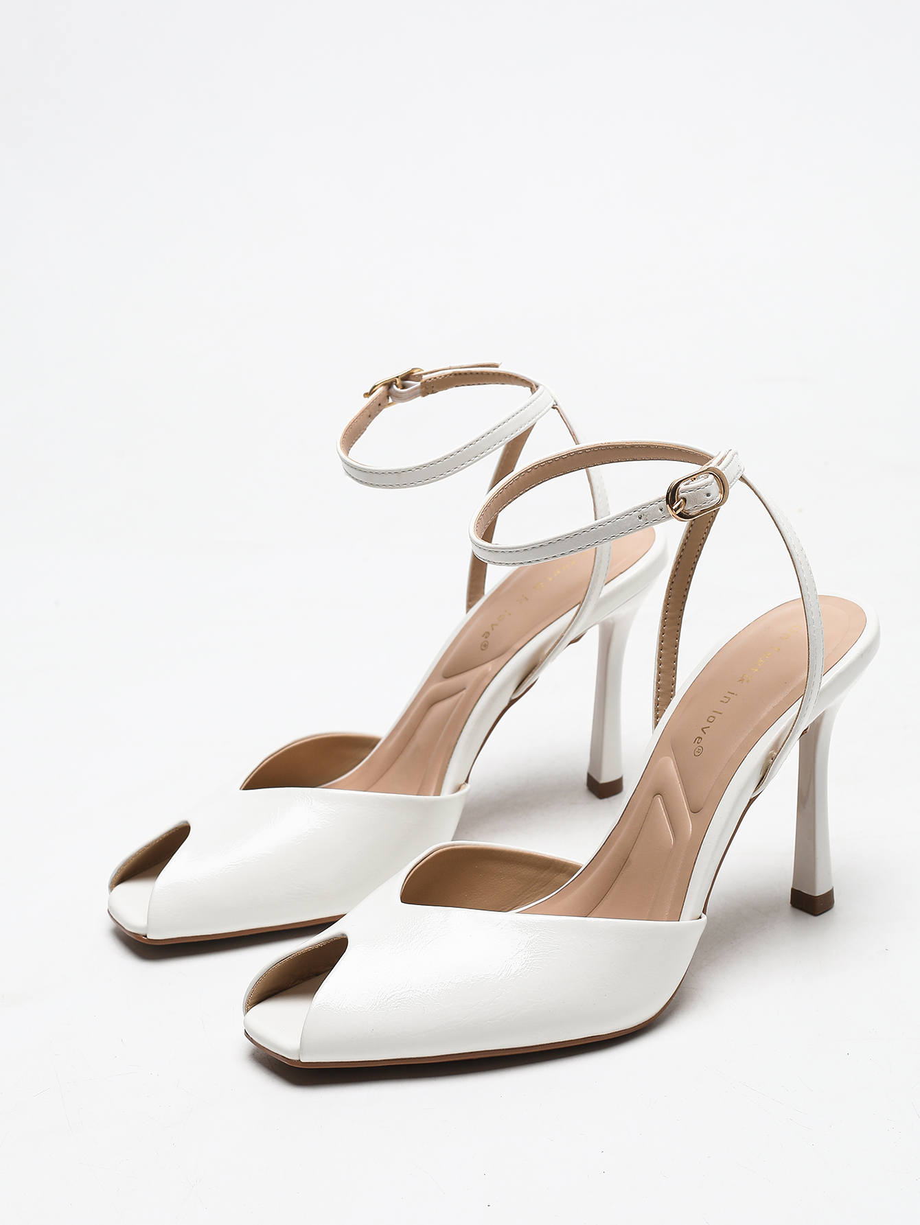 Chic Square-Toe Leather Peep-T - Casual Sandal Leather บทวิจารณ์และราคา
