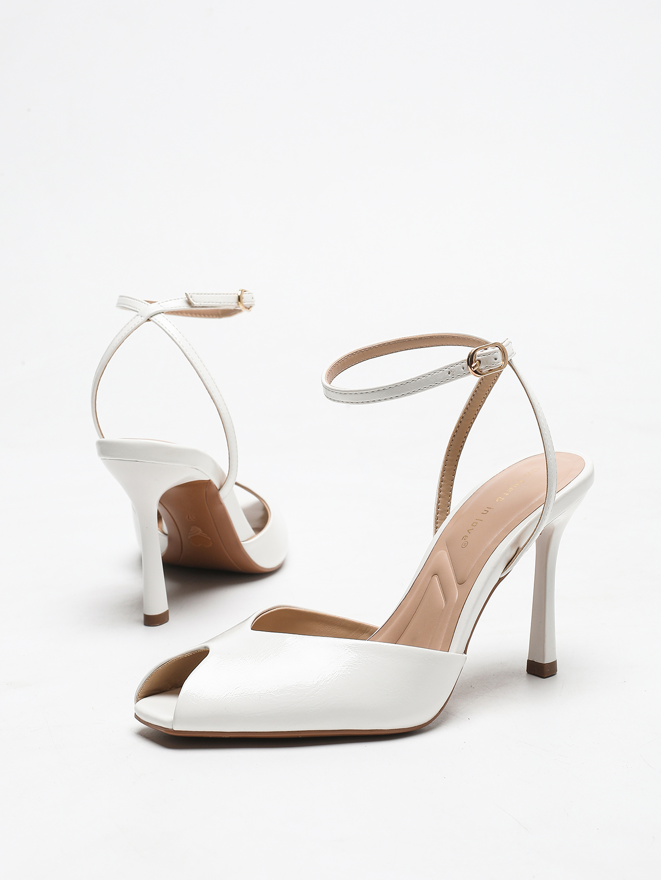 Chic Square-Toe Leather Peep-T - Casual Sandal Leather บทวิจารณ์และราคา