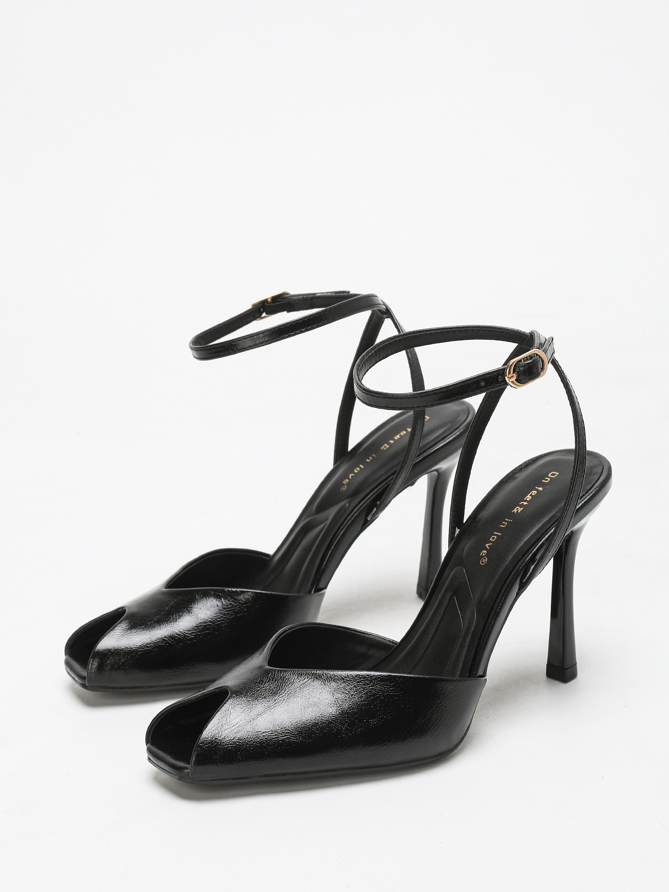 Chic Square-Toe Leather Peep-T - Casual Sandal Leather บทวิจารณ์และราคา
