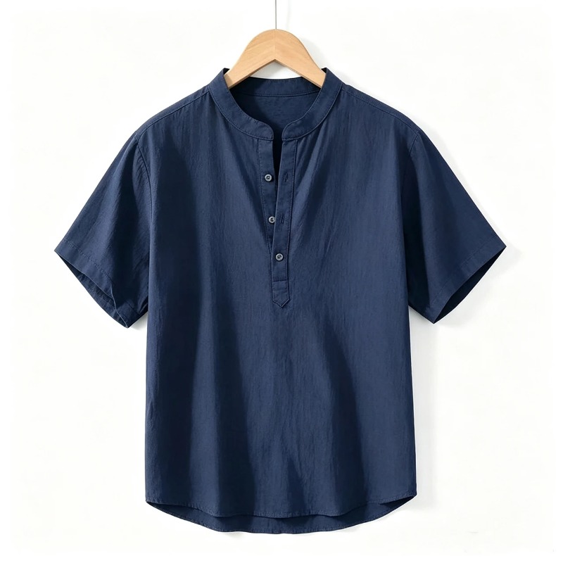 Summer Mens Short Sleeve Shirt - Linen Shirt Breathable บทวิจารณ์และราคา