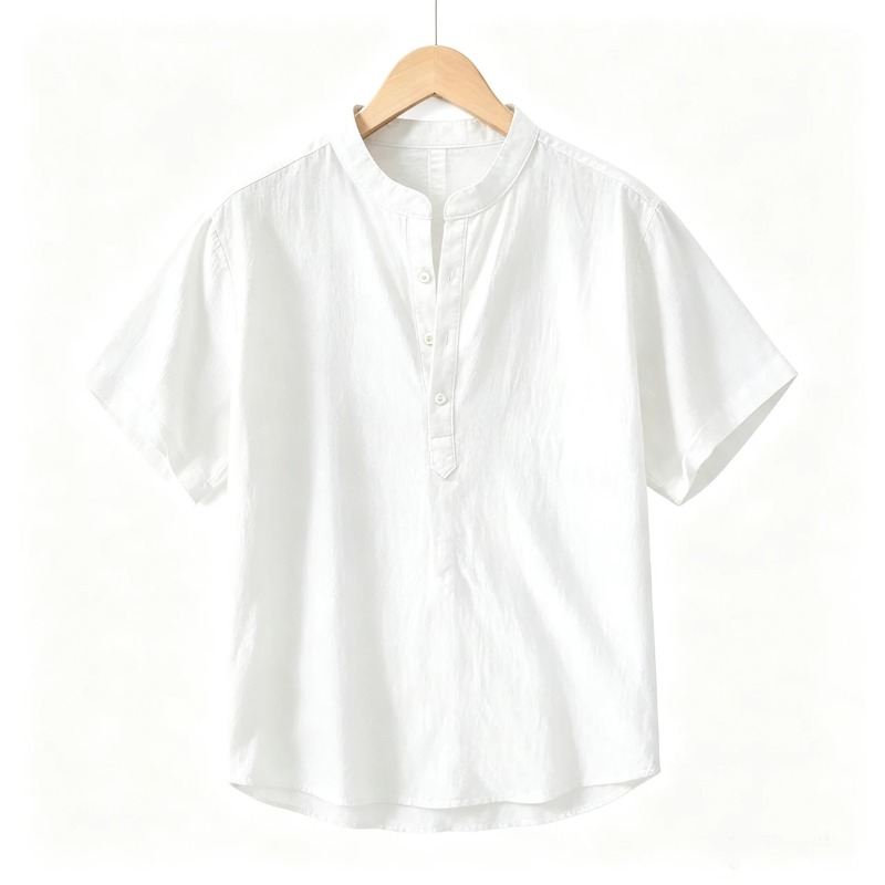 Summer Mens Short Sleeve Shirt - Linen Shirt Breathable บทวิจารณ์และราคา