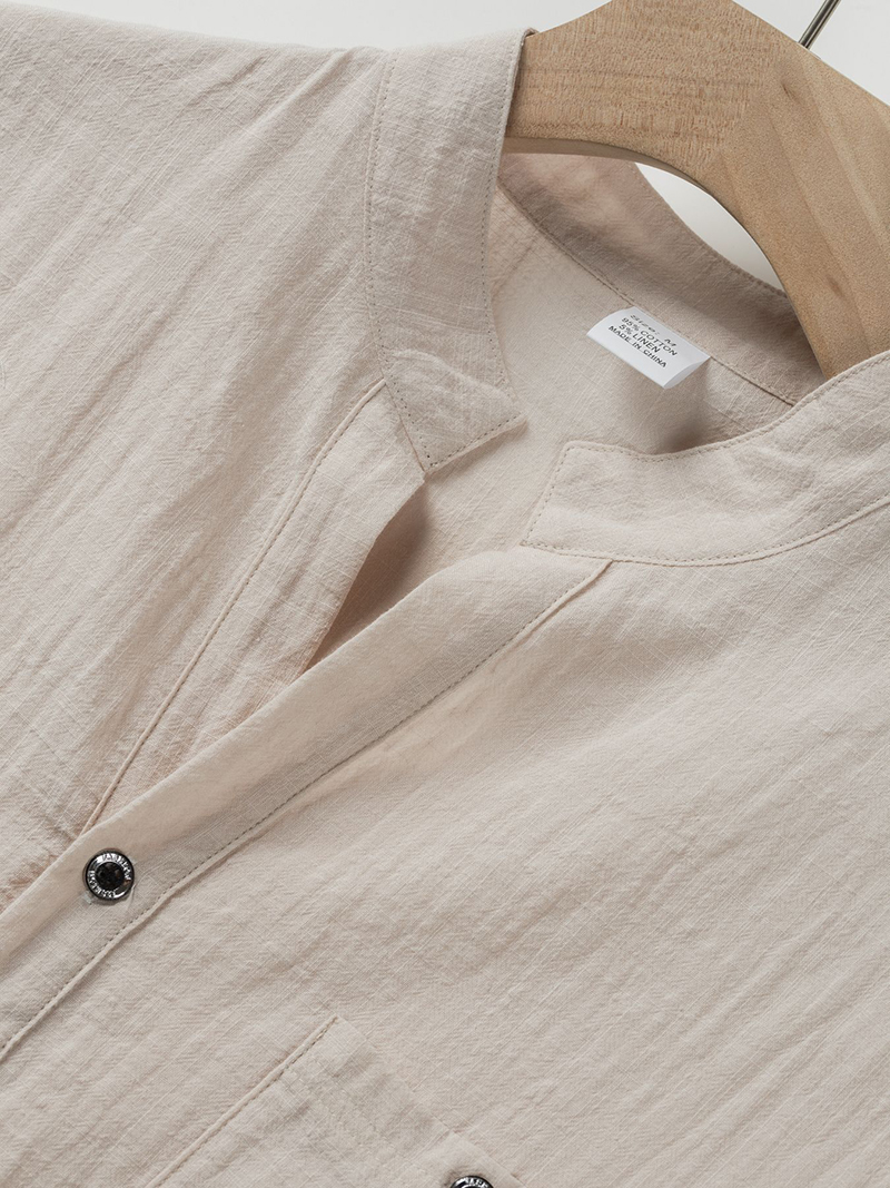 Men's Cotton Linen Henley Shir - Linen Shirt Breathable บทวิจารณ์และราคา