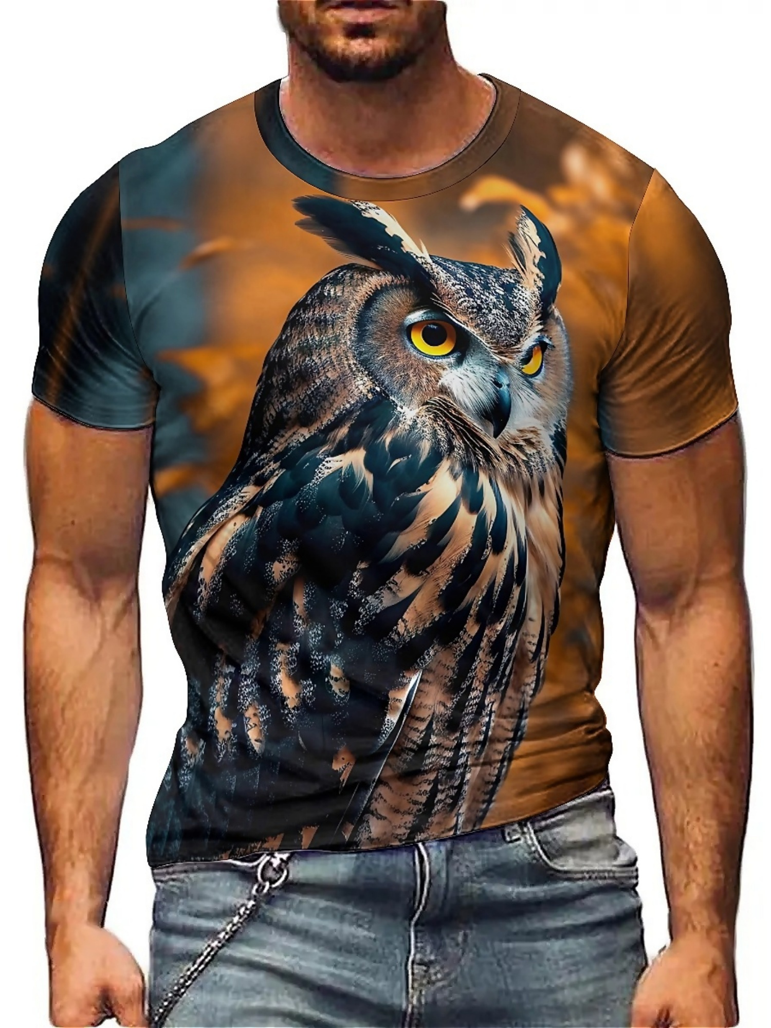 Men's & Women's 3D Print Owl G - Tee Graphic Print บทวิจารณ์และราคา