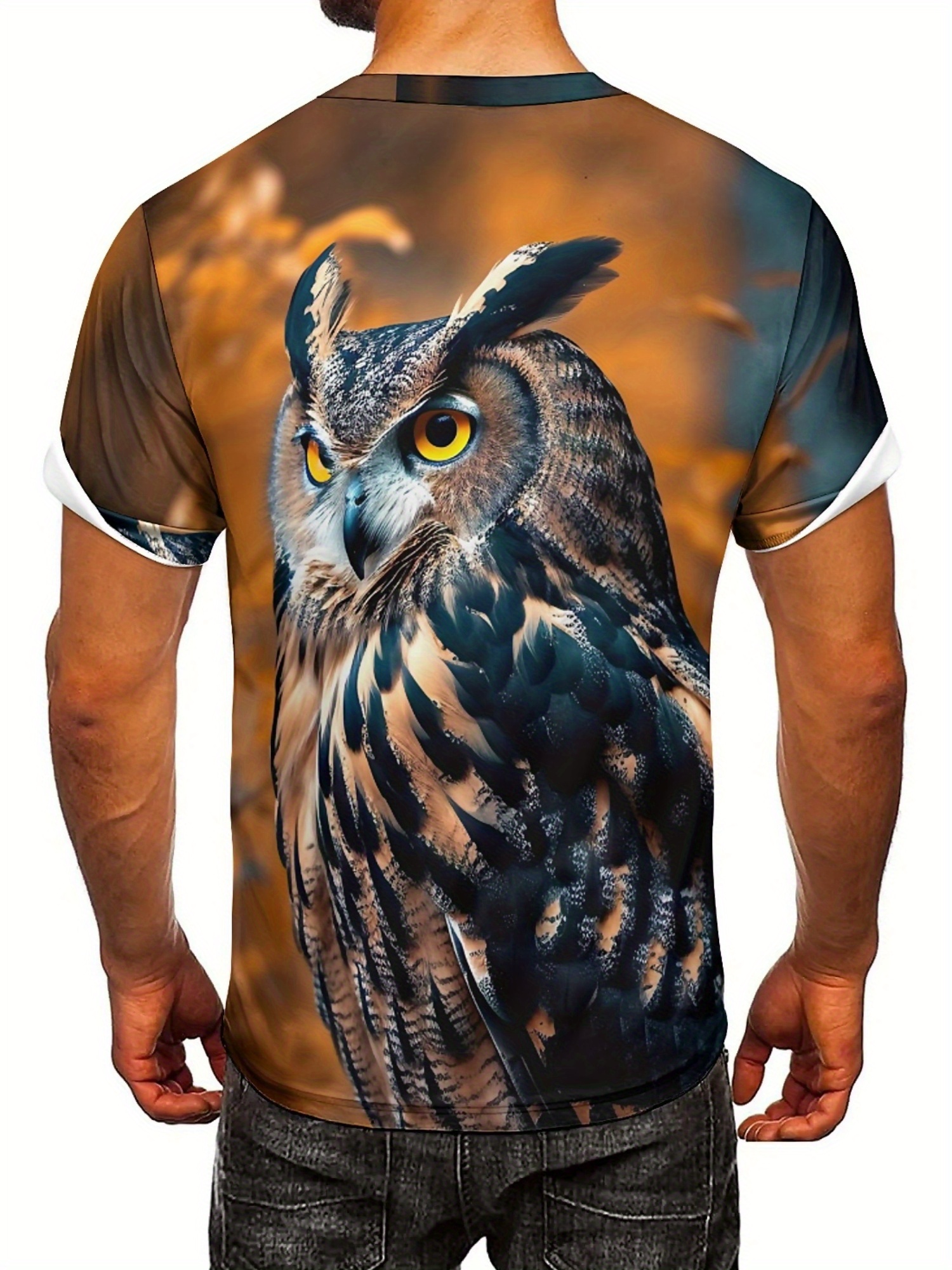 Men's & Women's 3D Print Owl G - Tee Graphic Print บทวิจารณ์และราคา