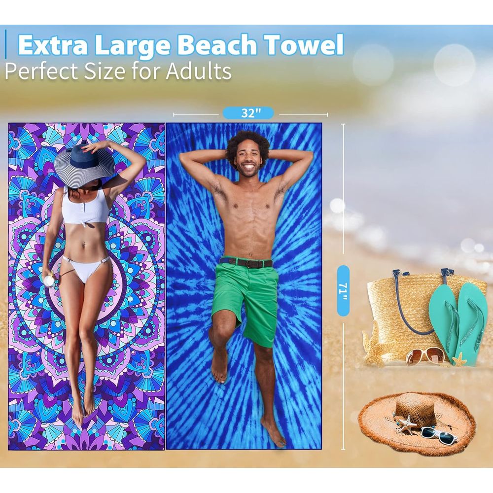Lightweight Oversized 71x32 Be - Beach Towel Large บทวิจารณ์และราคา