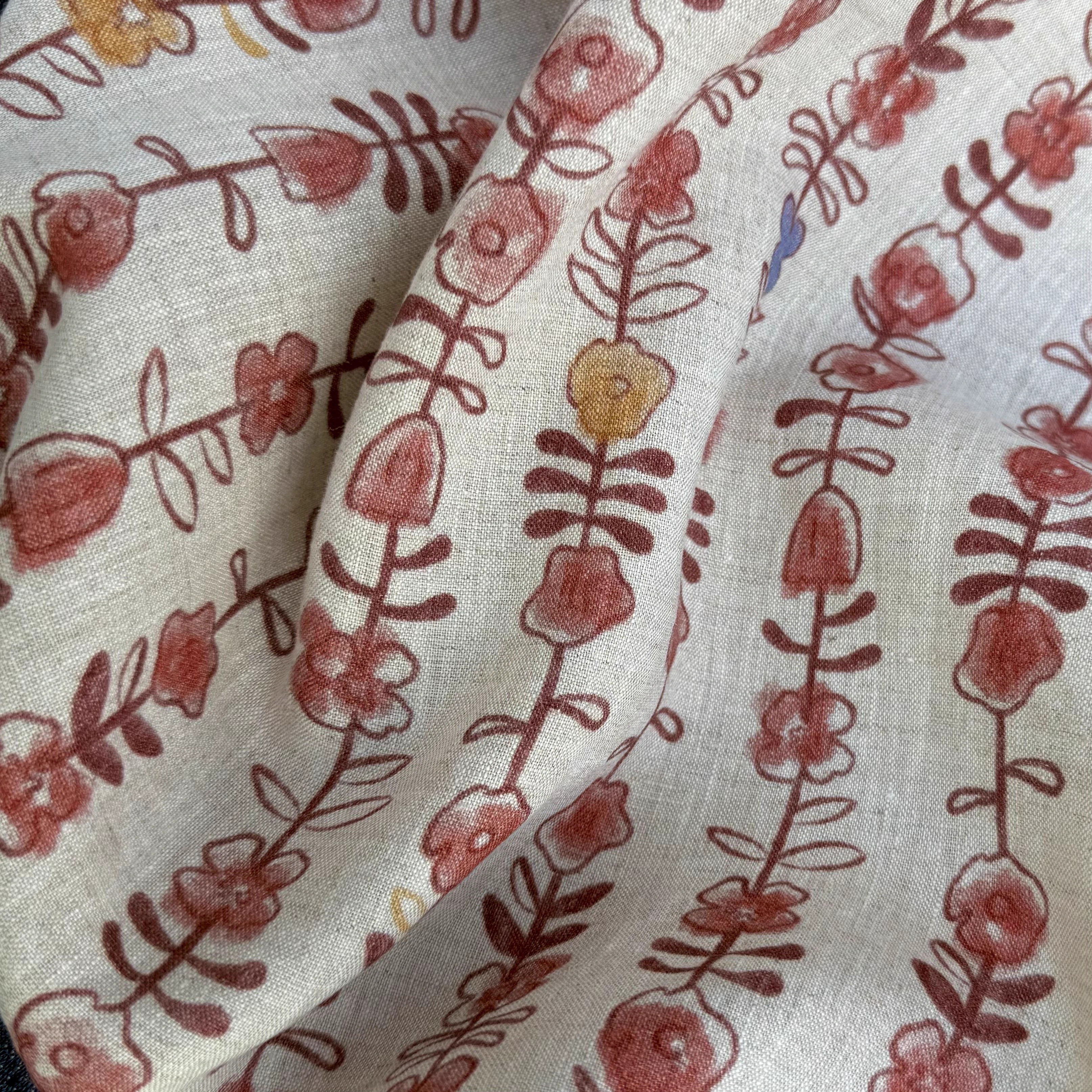 1yard Unique flowers print fab - Linen Shirt Breathable บทวิจารณ์และราคา