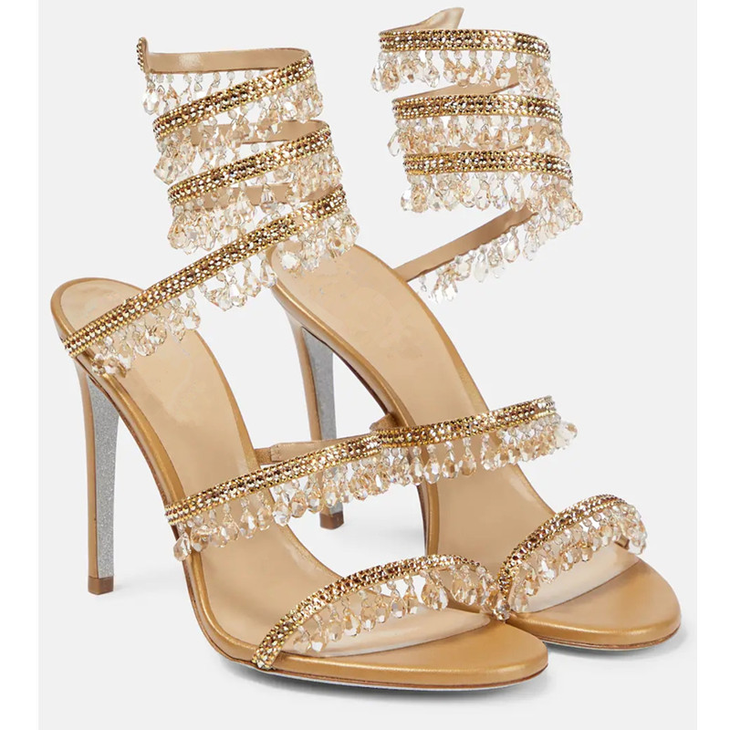 Sexy Green Crystal Fringe Stil - Casual Sandal Leather บทวิจารณ์และราคา