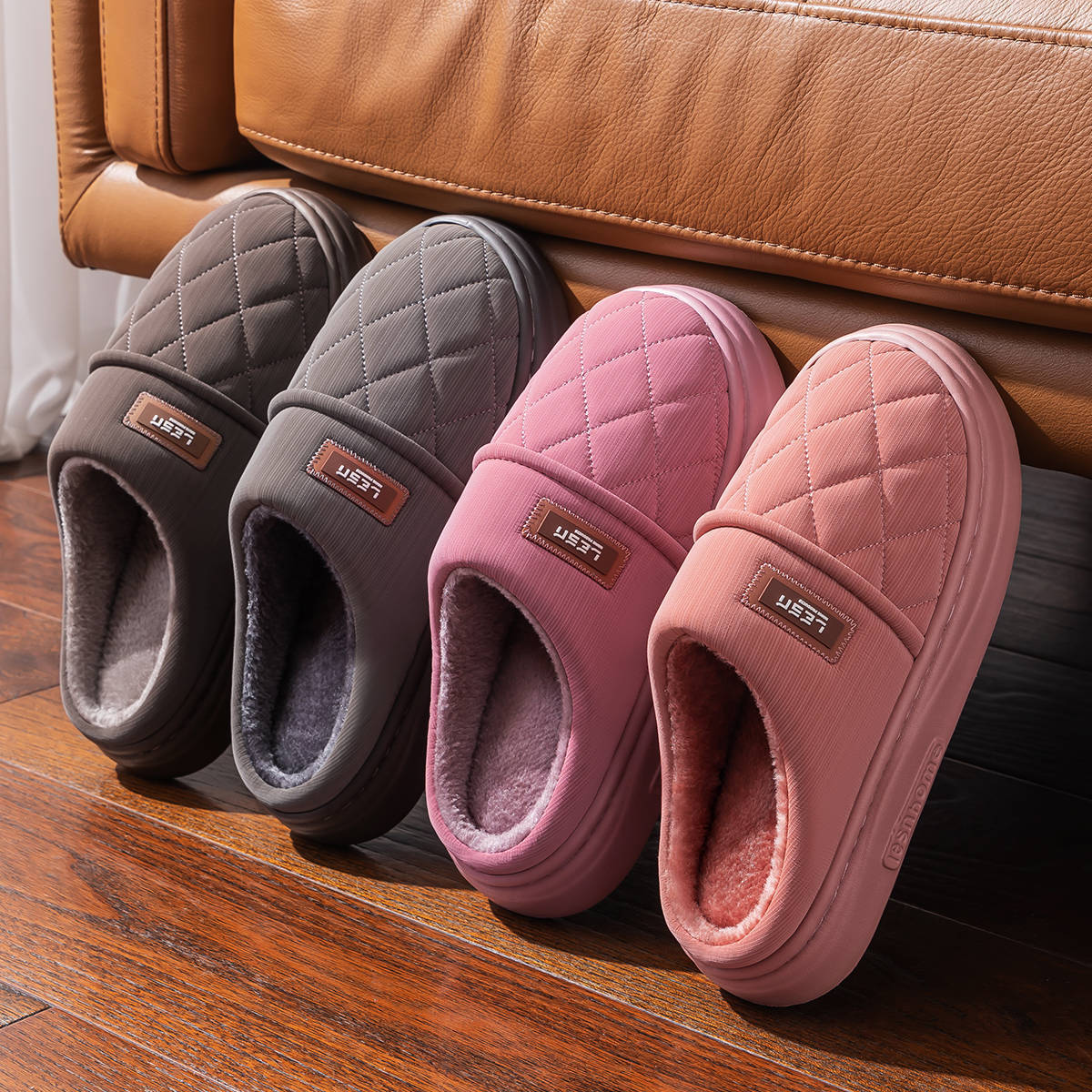 Winter Warm Slipper Women Men  - Flip Flop Leather Men บทวิจารณ์และราคา