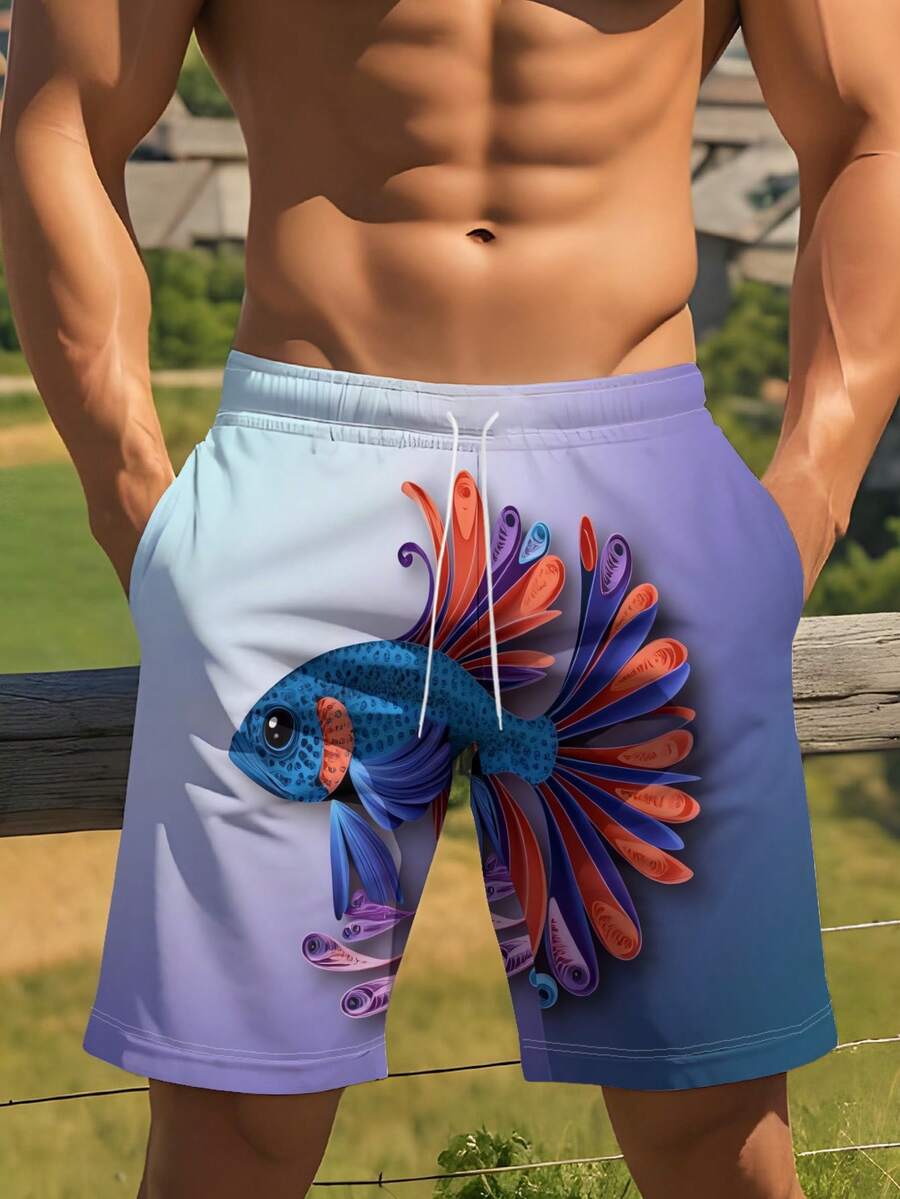 Gradient Purple Blue Swim Trun - Swim Trunk Quick Dry บทวิจารณ์และราคา