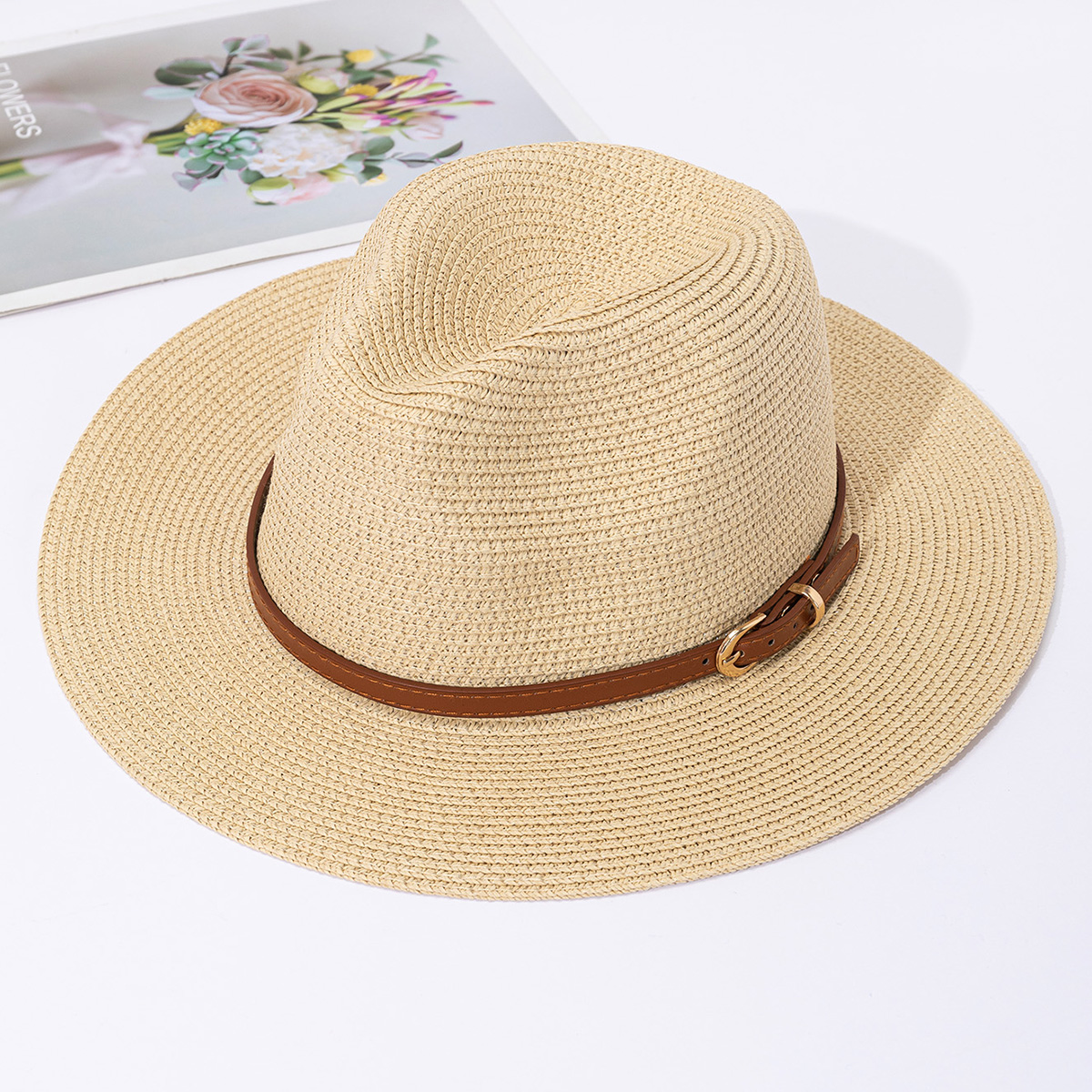 Panama straw hat, female jazz  - Bucket Hat Straw บทวิจารณ์และราคา
