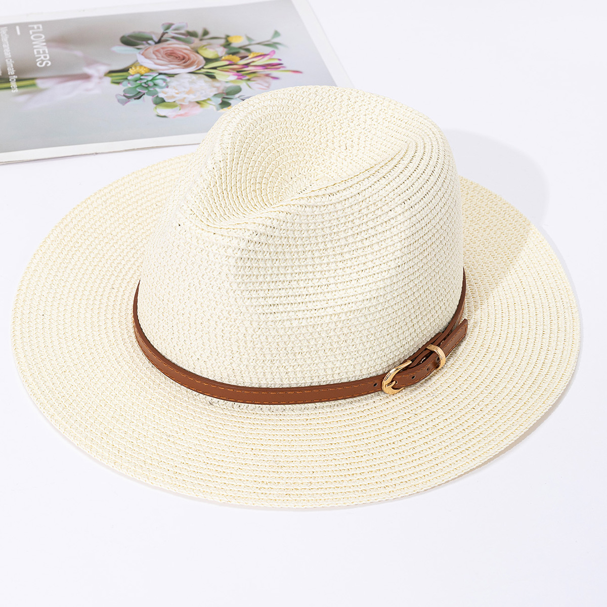 Panama straw hat, female jazz  - Bucket Hat Straw บทวิจารณ์และราคา