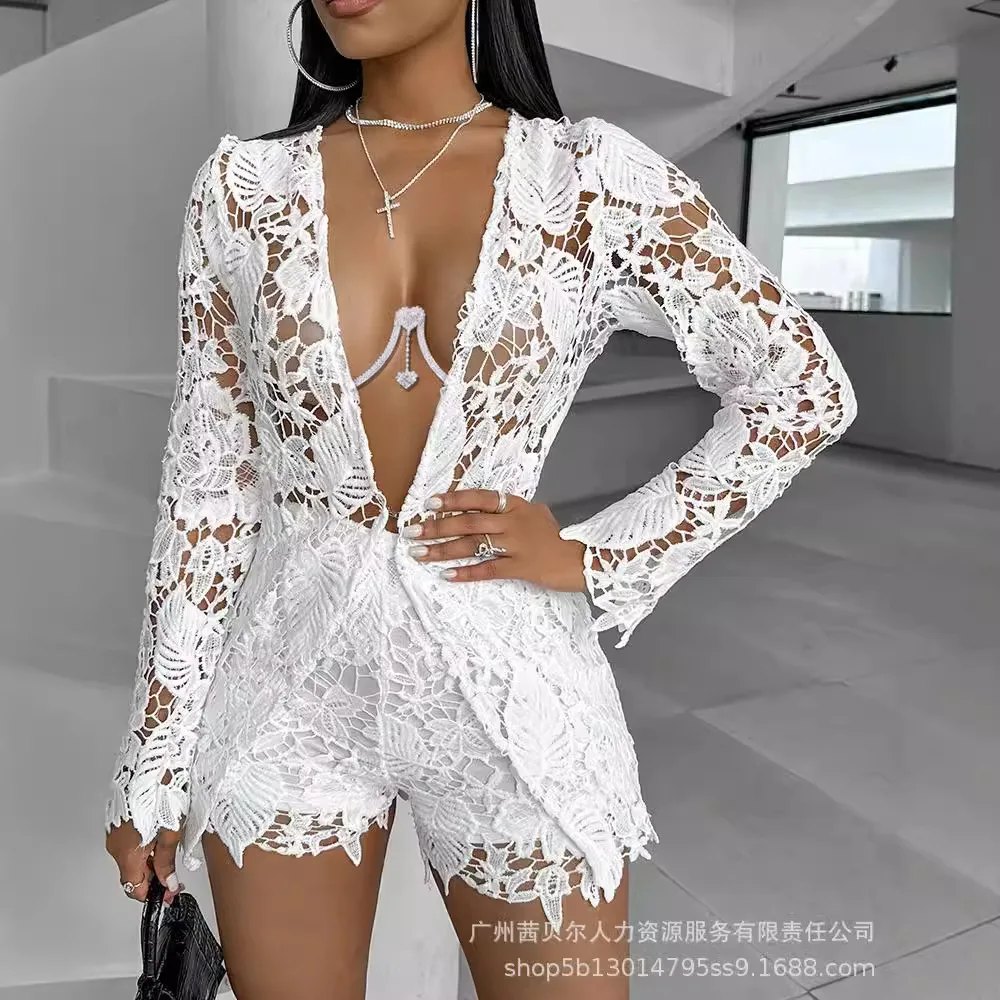Women Sexy Short Sets Hollow O - Linen Shirt Breathable บทวิจารณ์และราคา