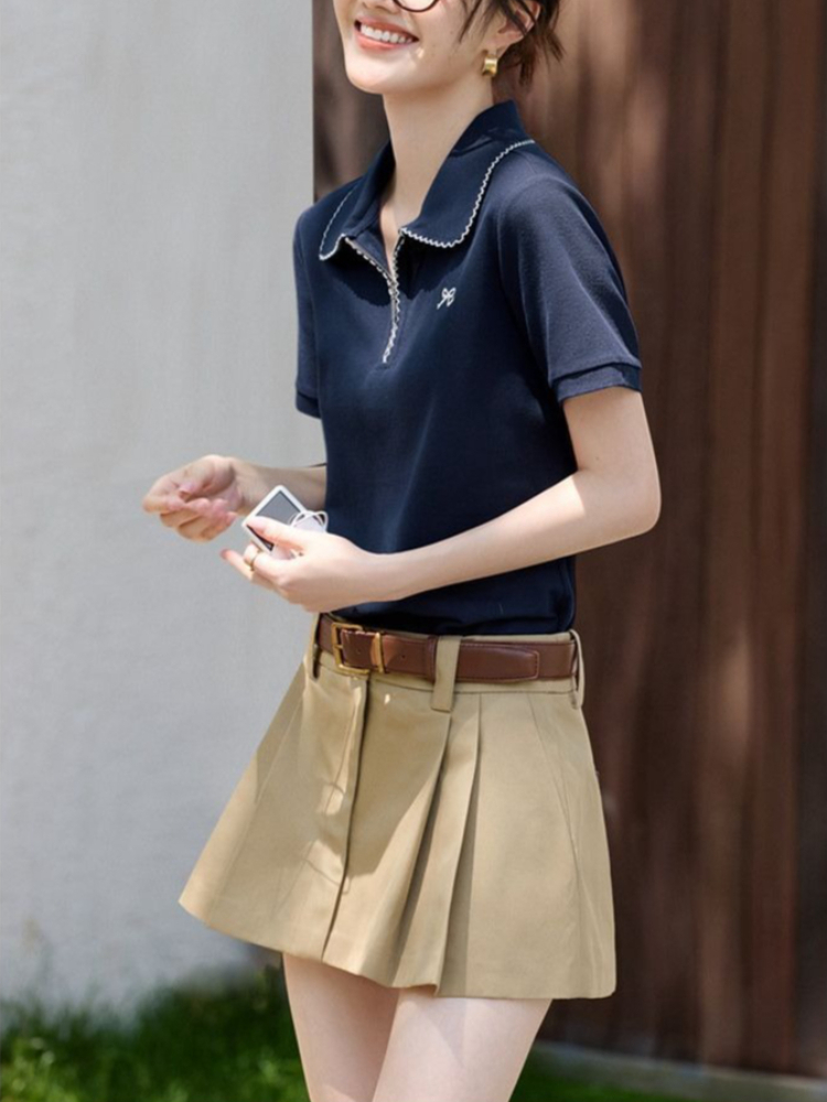 Women's Slim Fit Figure Flatte - Polo Shirt Pique บทวิจารณ์และราคา