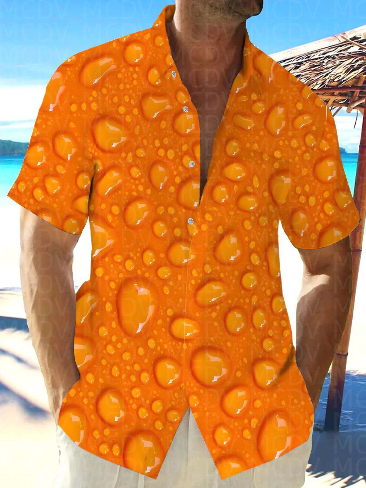 Star Pattern Style Men's Hawai - Shirt Camp Collar บทวิจารณ์และราคา