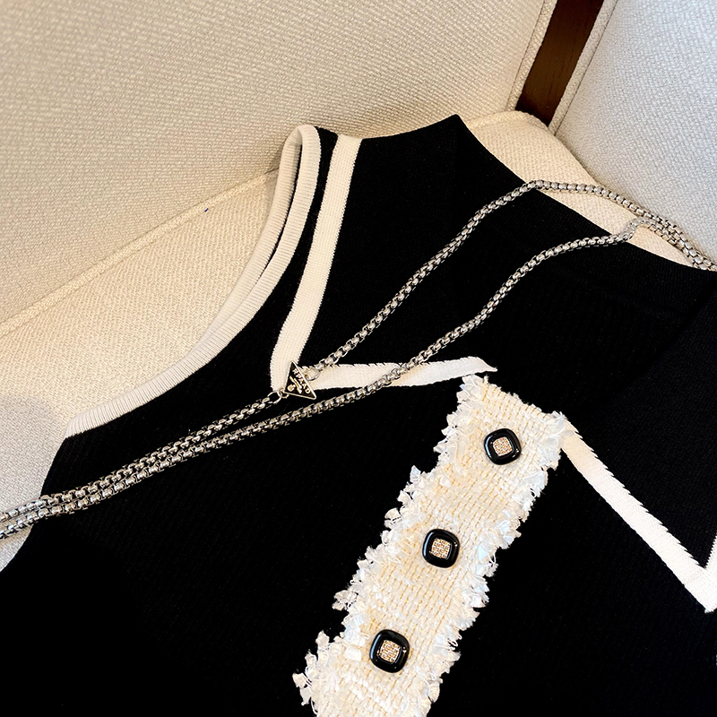 Slim Fit Knitted Vest Women's  - Shirt Camp Collar บทวิจารณ์และราคา