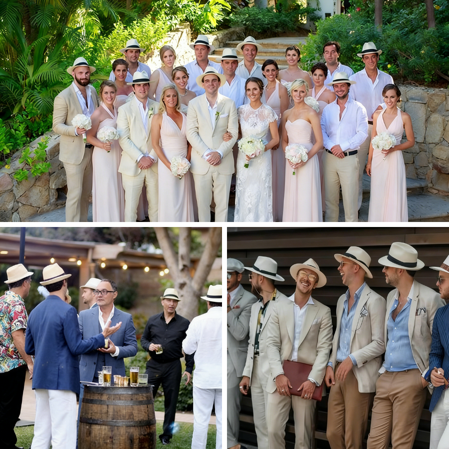 6-48PACK Wedding Straw Fedora  - Bucket Hat Straw บทวิจารณ์และราคา