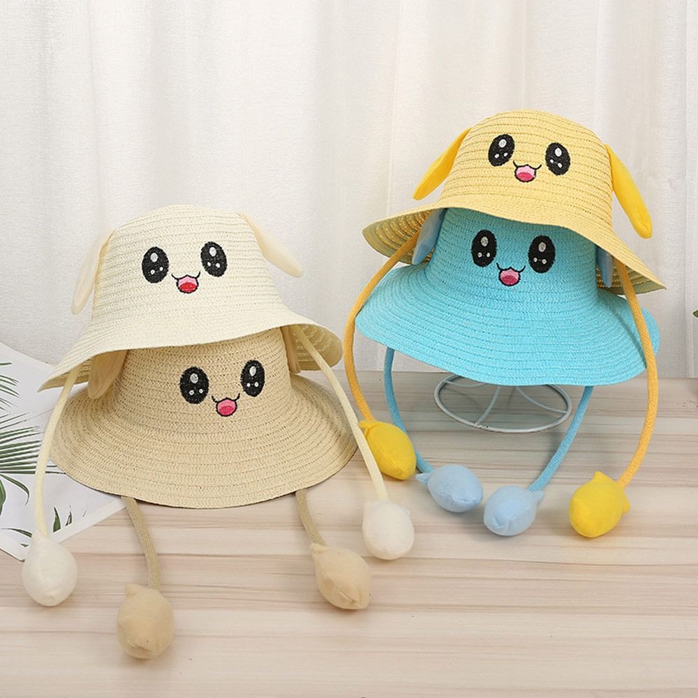 Summer Bucket Cap Moving Ears  - Bucket Hat Straw บทวิจารณ์และราคา