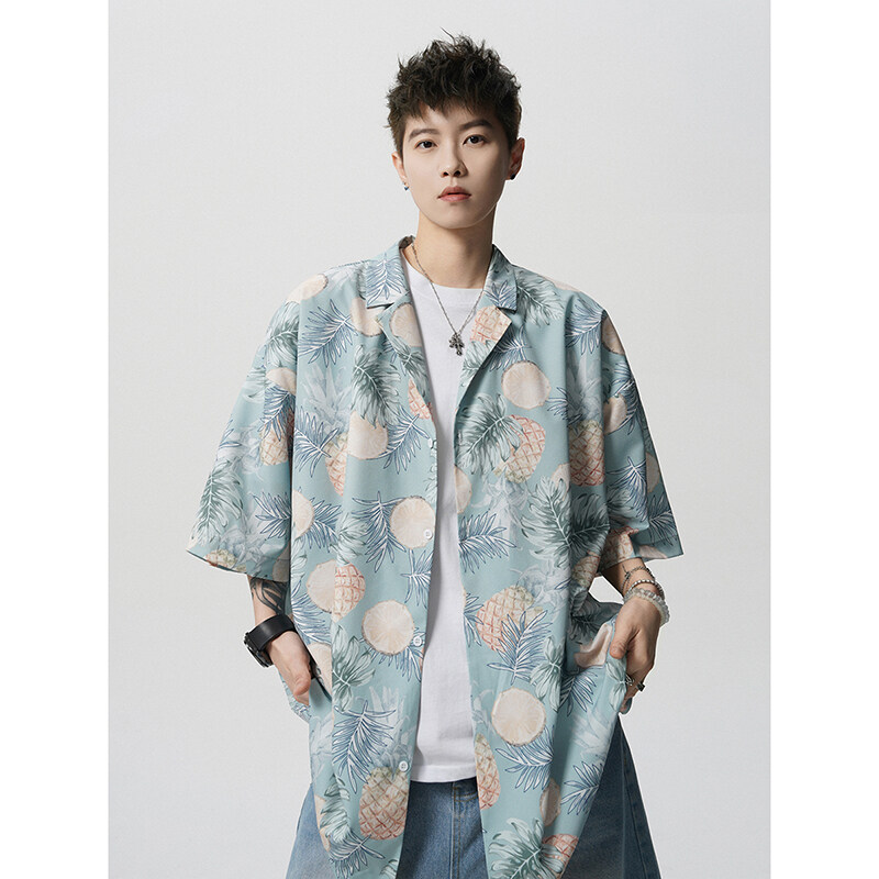 Summer Vintage Floral Print Lo - Resort Shirt Floral บทวิจารณ์และราคา
