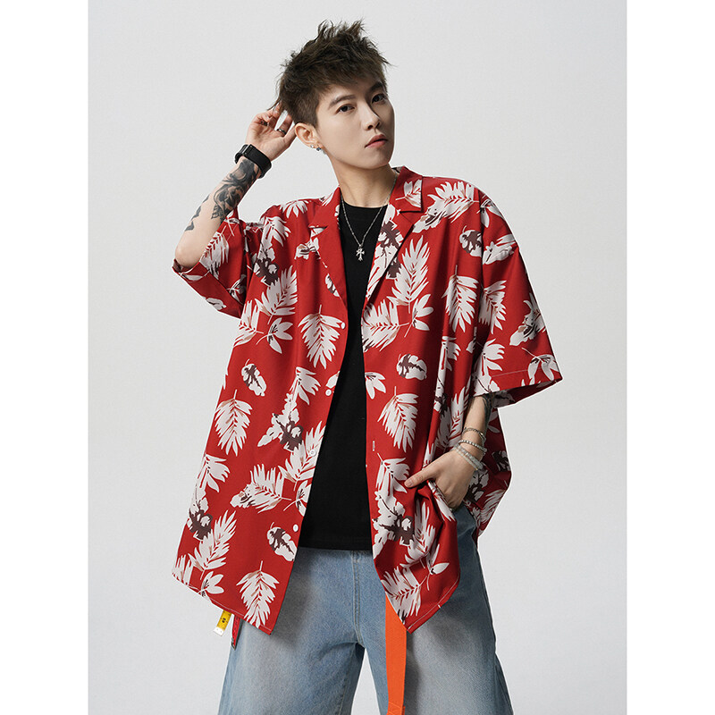 Summer Vintage Floral Print Lo - Resort Shirt Floral บทวิจารณ์และราคา