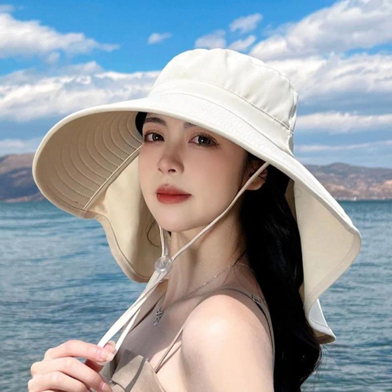Outdoor UV Anti Neck Protectio - Bucket Hat Straw บทวิจารณ์และราคา