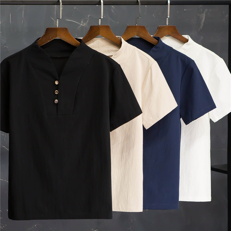 Men's Summer Cotton Linen Shor - Linen Shirt Breathable บทวิจารณ์และราคา