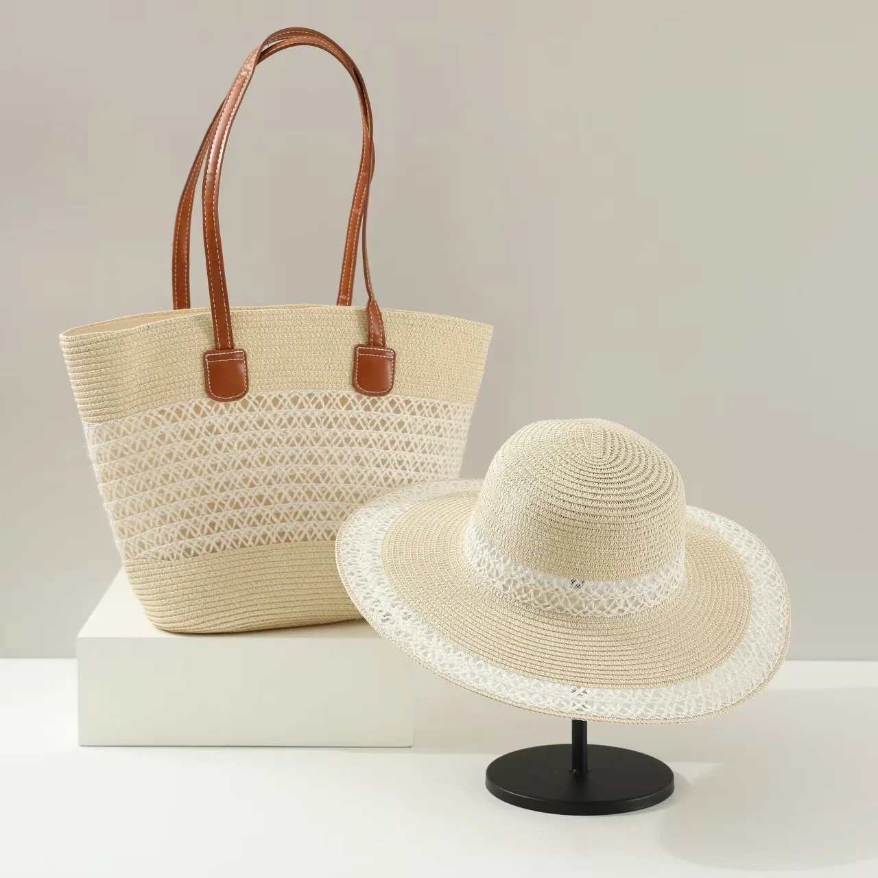 Large Capacity Straw Woven Bag - Bucket Hat Straw บทวิจารณ์และราคา