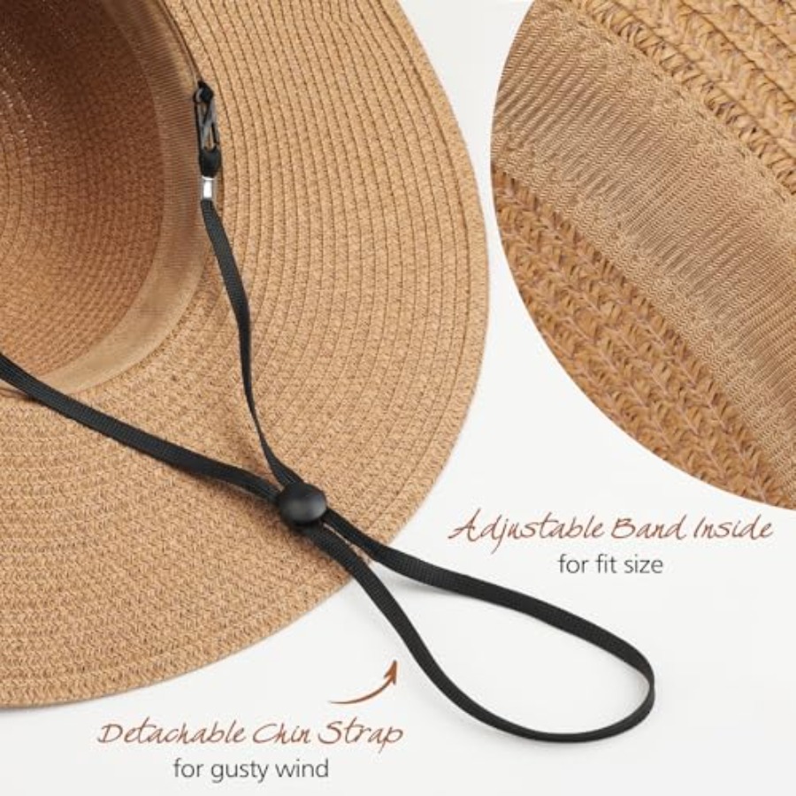 Trifabricy Beach Sun Straw Hat - Packable Hat Nylon บทวิจารณ์และราคา
