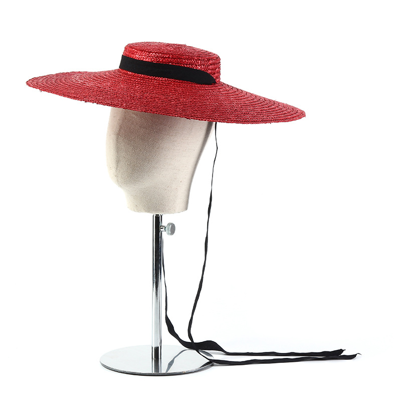 15cm Wide Brim Straw Hat Flat  - Bucket Hat Straw บทวิจารณ์และราคา