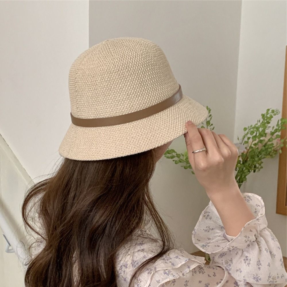 Korean PU Leather Belt Women S - Bucket Hat Straw บทวิจารณ์และราคา
