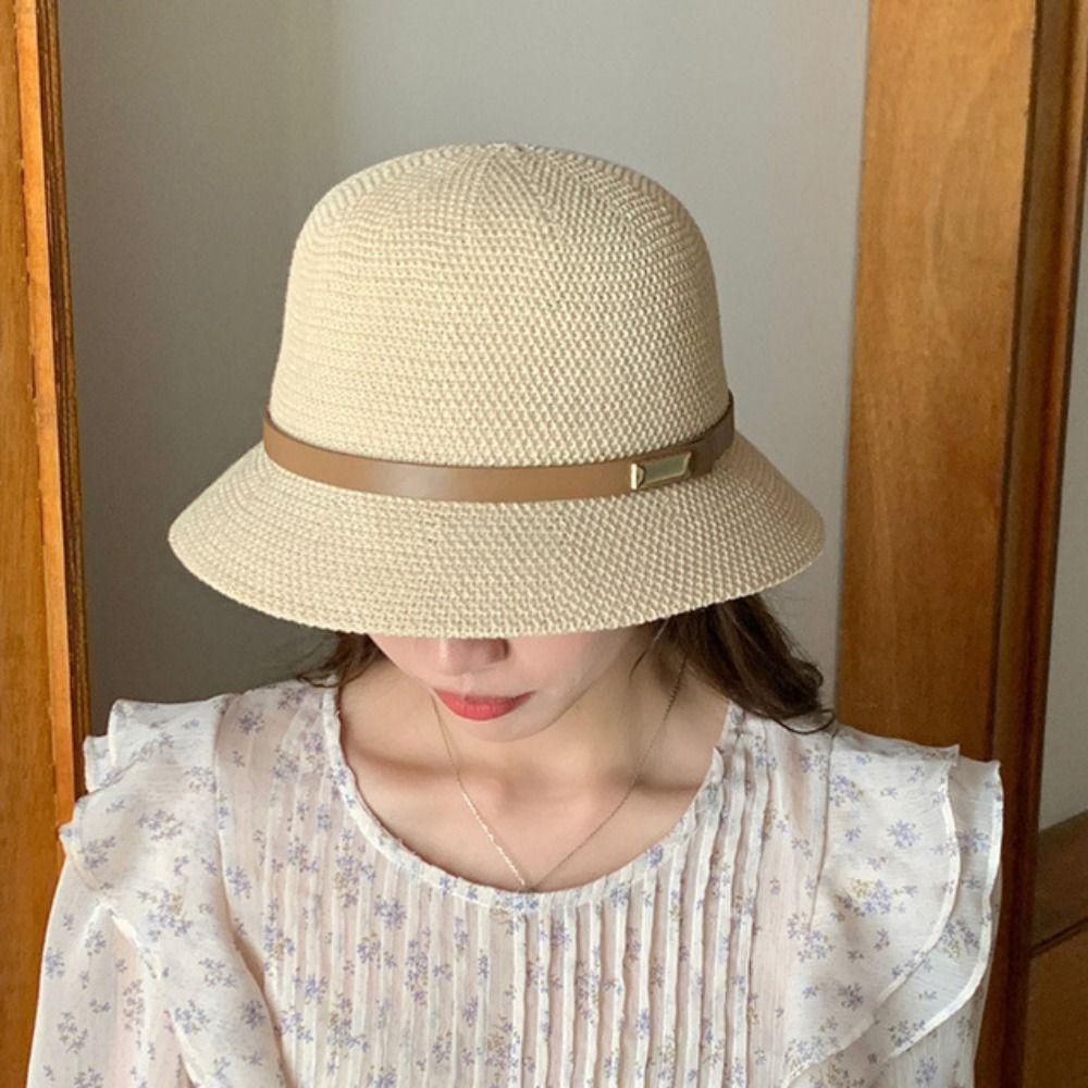 Korean PU Leather Belt Women S - Bucket Hat Straw บทวิจารณ์และราคา