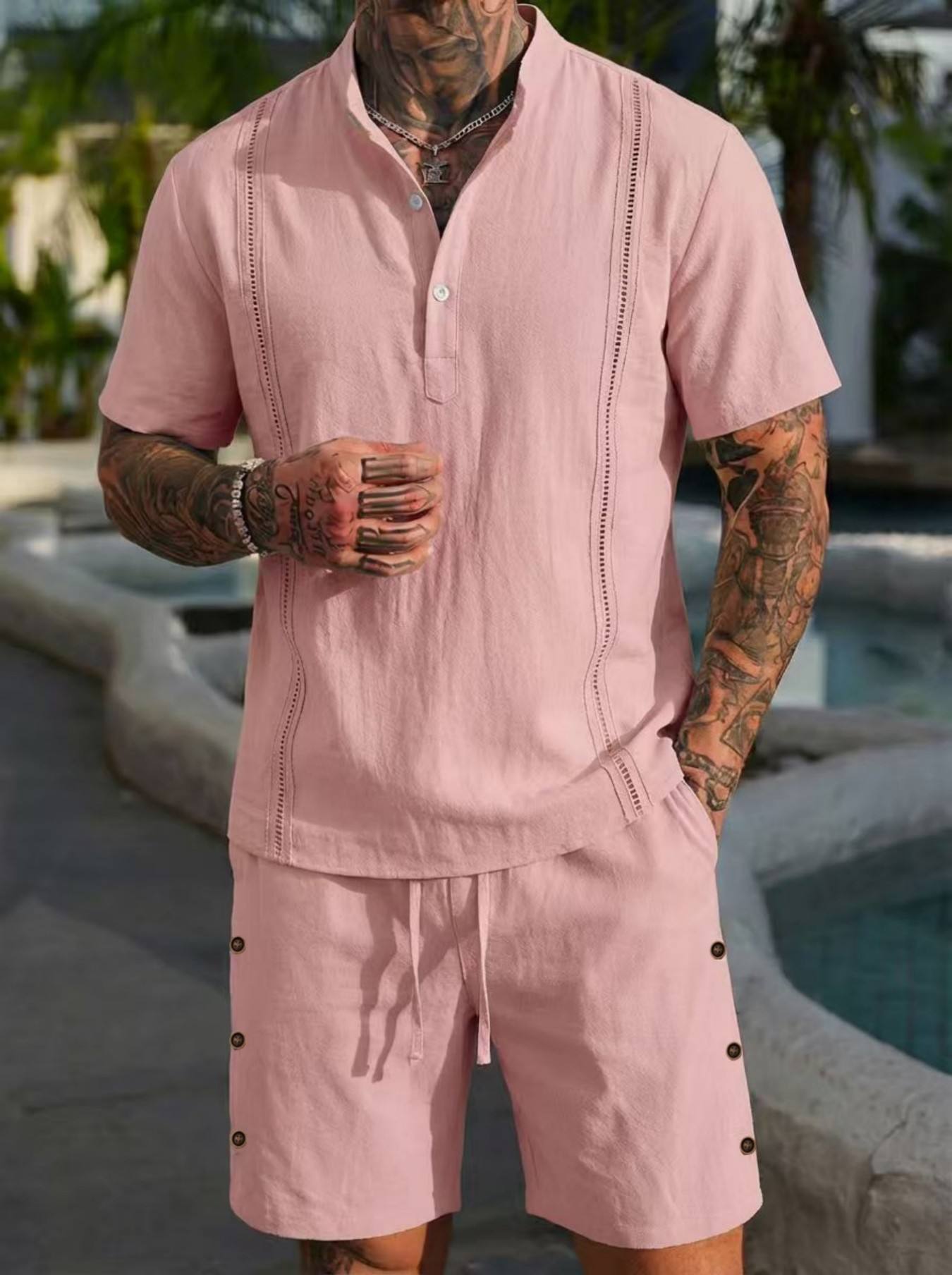 2026 men's summer beach casual - Short Linen Drawstring บทวิจารณ์และราคา