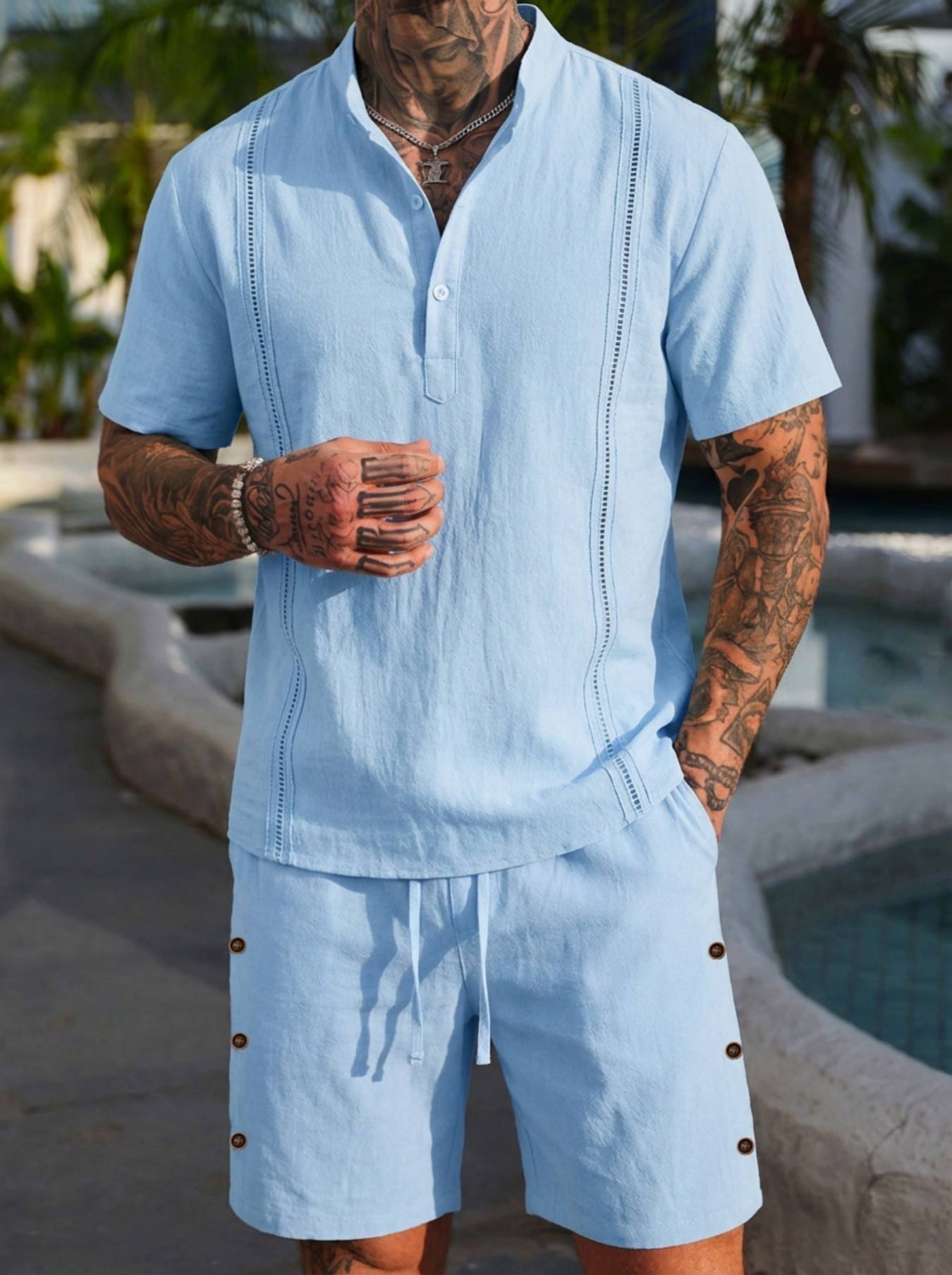 2026 men's summer beach casual - Short Linen Drawstring บทวิจารณ์และราคา