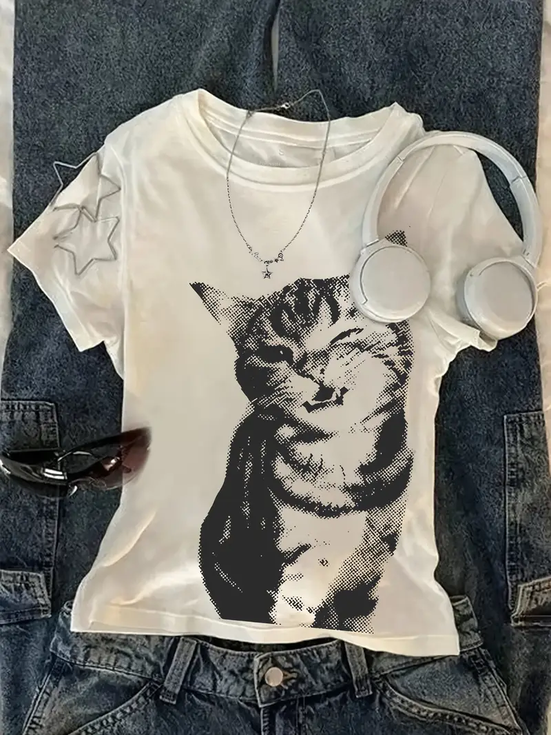 Summer Harajuku Letter Graphic - Tee Graphic Print บทวิจารณ์และราคา