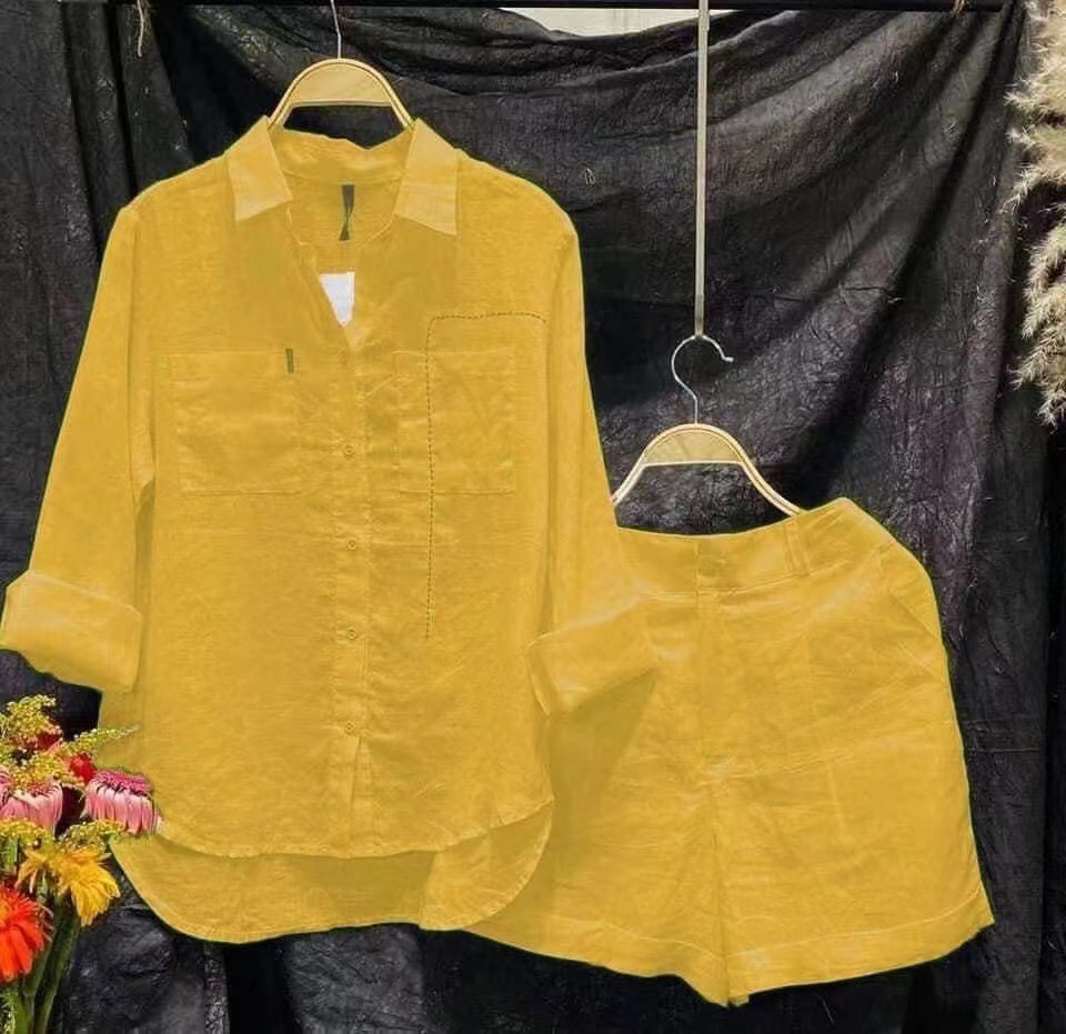 Fashion White Long Sleeve Shir - Linen Shirt Breathable บทวิจารณ์และราคา
