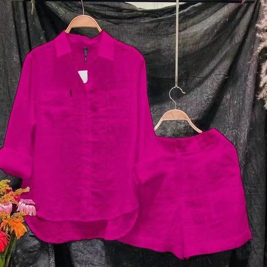 Fashion White Long Sleeve Shir - Linen Shirt Breathable บทวิจารณ์และราคา