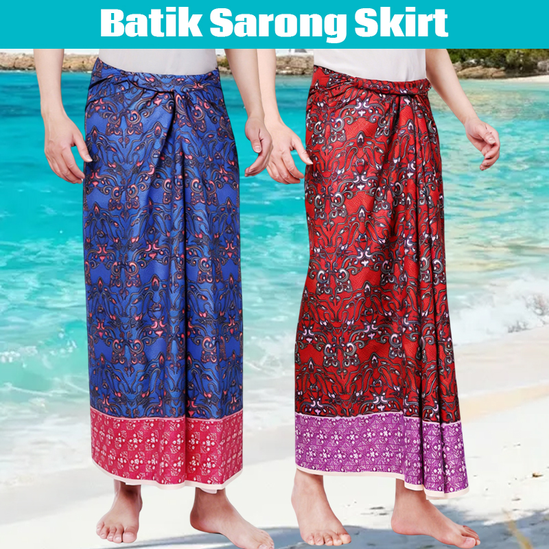 Batik Print Beach Sarong Wrap  - Sarong Men Wrap บทวิจารณ์และราคา