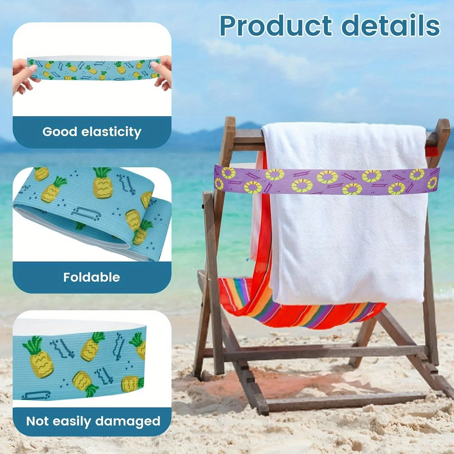 5Pcs  Large Towel Bands for Be - Beach Towel Large บทวิจารณ์และราคา
