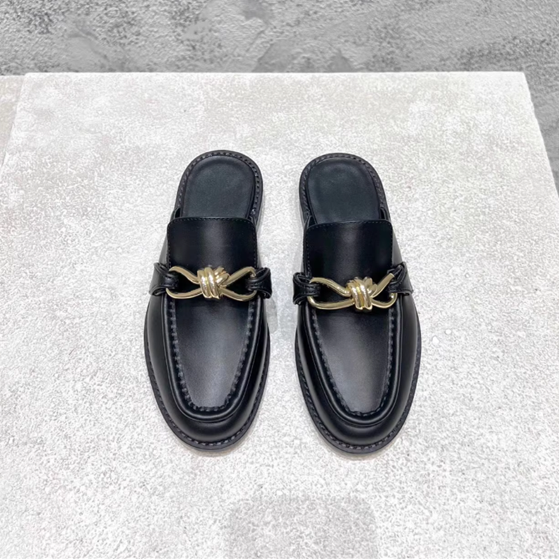 Metal Buckle Half Slippers For - Flip Flop Leather Men บทวิจารณ์และราคา