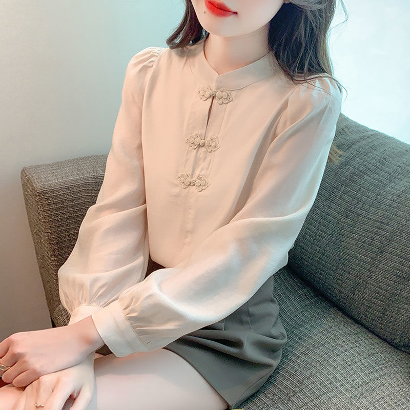 New Chinese Style Stand Up Col - Shirt Camp Collar บทวิจารณ์และราคา