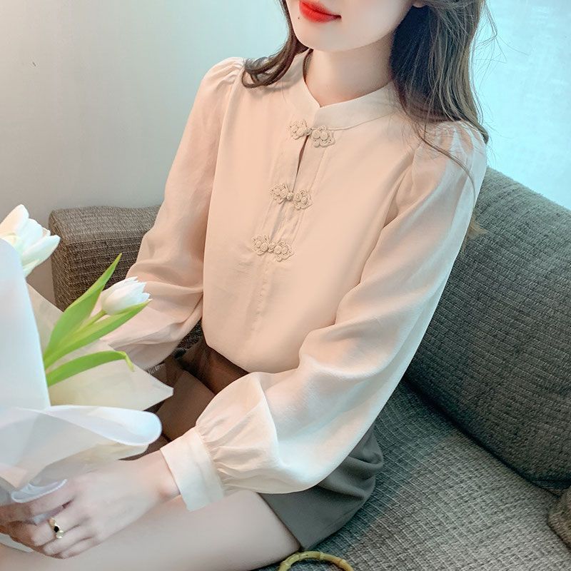 New Chinese Style Stand Up Col - Shirt Camp Collar บทวิจารณ์และราคา
