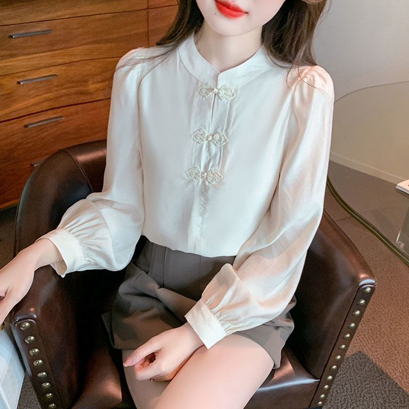 New Chinese Style Stand Up Col - Shirt Camp Collar บทวิจารณ์และราคา