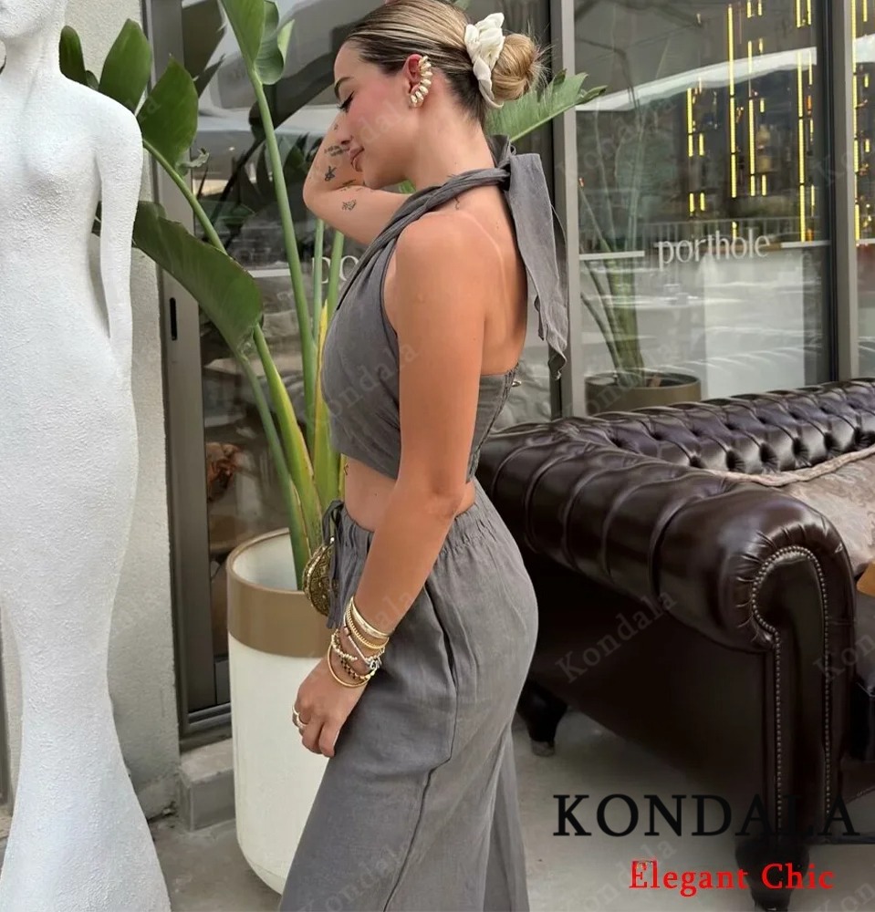 KONDALA Sexy Casual Crossover  - Short Linen Drawstring บทวิจารณ์และราคา