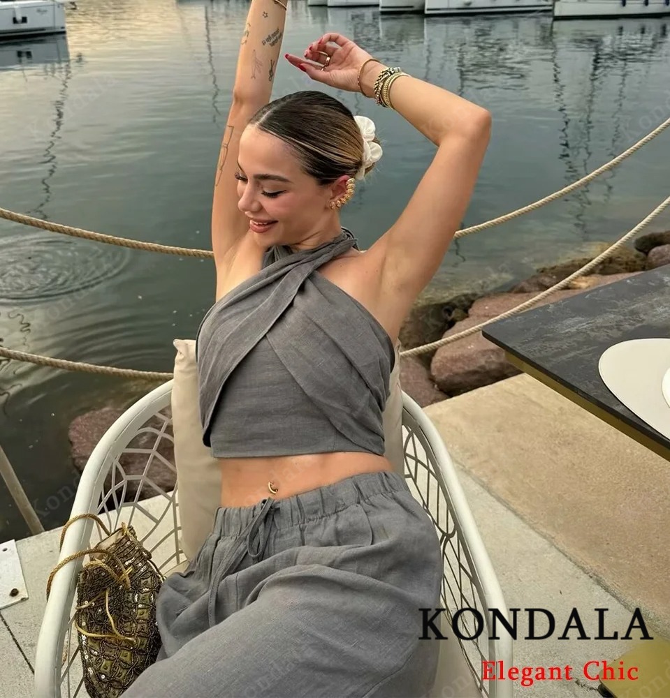 KONDALA Sexy Casual Crossover  - Short Linen Drawstring บทวิจารณ์และราคา