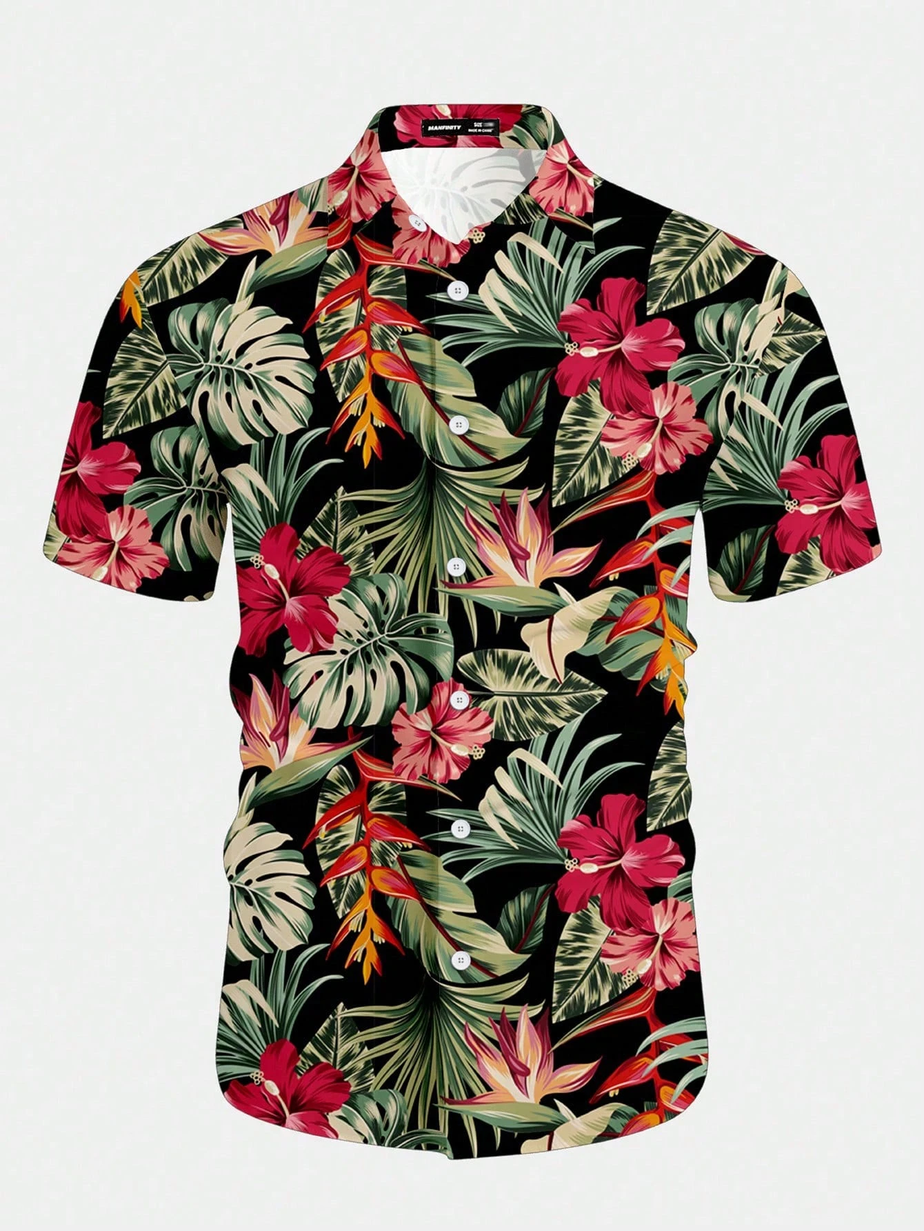 Casual Hawaiian Shirt Men Trop - Resort Shirt Floral บทวิจารณ์และราคา