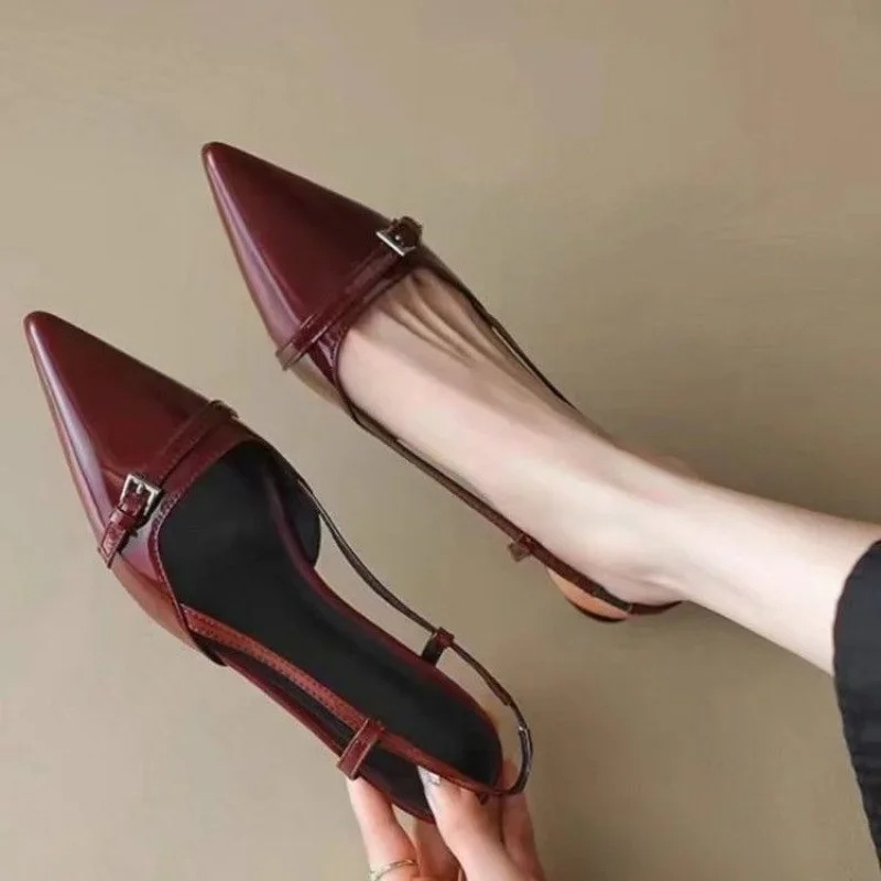 Women Sandals Fashion Pointed  - Casual Sandal Leather บทวิจารณ์และราคา