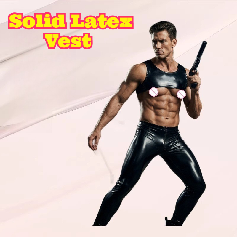 Solid Latex Vest Tight Short T - Tank Top Muscle บทวิจารณ์และราคา