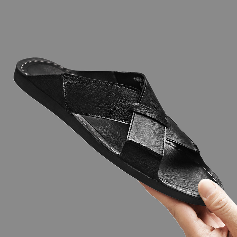 Fashion Genuine Leather Men Sl - Flip Flop Leather Men บทวิจารณ์และราคา