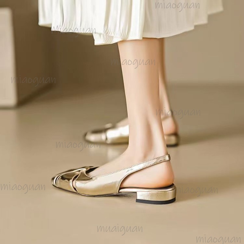 Cover Toe Low Heel Pumps Women - Casual Sandal Leather บทวิจารณ์และราคา
