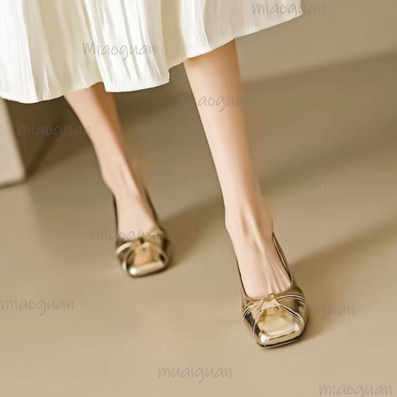 Cover Toe Low Heel Pumps Women - Casual Sandal Leather บทวิจารณ์และราคา