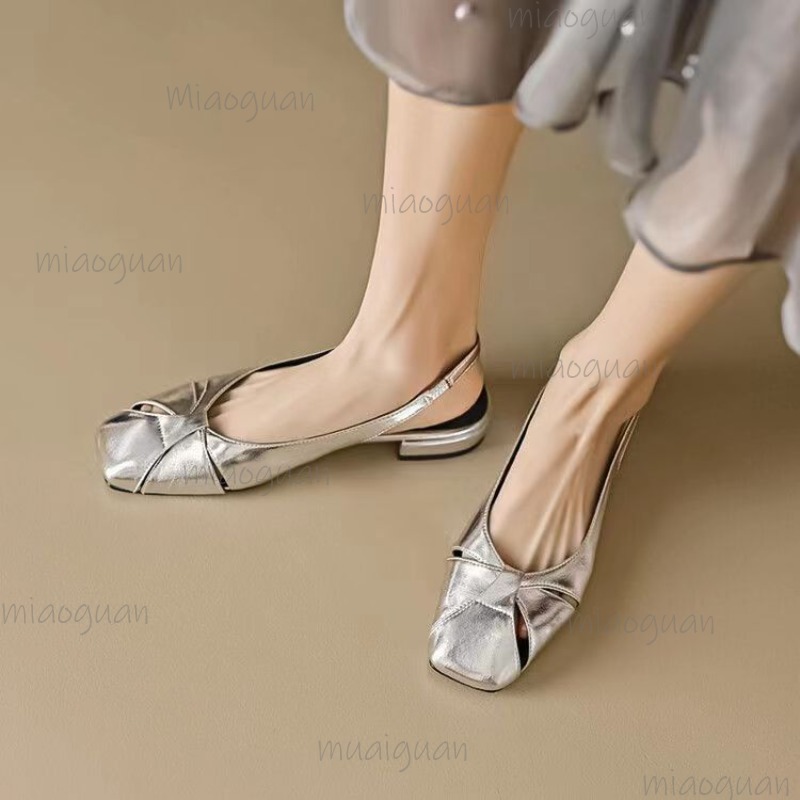 Cover Toe Low Heel Pumps Women - Casual Sandal Leather บทวิจารณ์และราคา